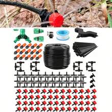 Greenhouse Drip Irrigation System Automatic Watering Garden Hose Micro Drip Irrigation Kit With Adjustable Drip Head Drip Irrigation Kit, Garden Use 1/4 Inch Irrigation Pipe Drip Irrigation System DIY Water-Saving Automatic Irrigation Device Suitable For Gardens, Greenhouses, Flower Beds, Terraces, Lawns - Multicolor - View 2