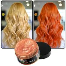GOIPLE One-Time Hair Dye Wax, Long-Lasting Temporary Hair Dye Wax, DIY Hair Dye Cream, Easy To Wash, Hair Dye Mud, Suitable For Skin, Hair, Beard, Daily, Party, Cosplay, Halloween, Unisex (Black/White/Purple/Purple Pink/Orange/Blue/Purple/Red/Yellow/Dark Gray/Green) - 彩色 - 查看 15
