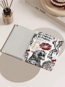 Leopards And Disco Light Balls IPad Case Compatible With IPad Air 4/5 10.9 Inch, IPad 7/8/9th 10.2 Inch, Built-In Pencil Slot Compatible With Samsung Tab S6 10.4 Inch, Tab A7 Lite 8.7 Inch, Ins Style Leather Case, Back To School, Valentine's Day, New Year Gift - Multicolor - View 2