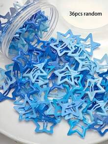 100个可爱蓝色Y2K五角星BB夹，星空合金BB夹发饰 - 女孩Y2K五角星按扣发夹，防滑，女士配饰 - 适合日常派对，多巴胺色彩缤纷派对主角组合套装，爪夹，发爪，发夹，发卡，头部配饰，发卡 - 彩色 - 查看 18
