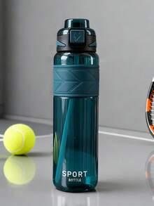 1pc 1000ml/32oz Large Capacity Transparent Straw Sports Water Bottle, Lightning Pattern Lid, Stylish & With Straw & Carrying Strap, Leak-Proof, Multiple Colors Available, Suitable For Sports, Basketball, Soccer, Camping, Outdoor Travel, Holiday Gift