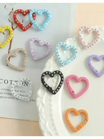 [20 Pieces] New Colorful Heart-Shaped Rhinestone Keychain Ornaments / Suitable For Women's Key Rings / DIY Jewelry Pendants With Spring Clasp / Made Of Durable, Rust-Resistant Alloy / Can Be Used To Make Keychains / Decorate Key Rings / Gifts For Women / Materials Suitable For Craft Enthusiasts