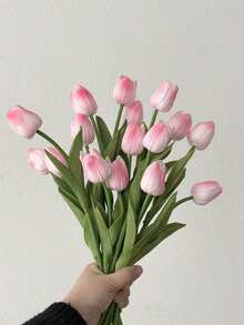 3 Peças Flores de Tulipa Artificiais, Branco/Rosa/Amarelo/Vermelho, Adequadas para Decoração Doméstica, Decoração de Sala de Estar/Quarto, Plantas Artificiais, Decoração de Primavera, Casamento, Quarto, Mesa, Decoração de Jardim, Acessórios de Quarto, Decoração de Primavera, Presente de Verão, Presente para Ele, Presente para Ela - Multicolorido - Visão 7