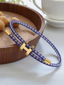 1pc H-Shaped Buckle Rope Elegant Adjustable Bracelet, Suitable For Women's Daily Wear And Gift - Pull-out Strap - View 17