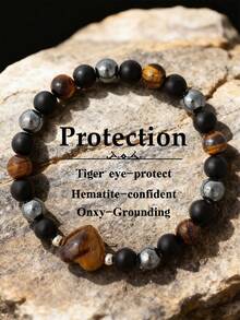 Matching Bracelet For Women Men Boyfriend Girlfriend Bff Gff Heart Couple Gifts Christmas Things Tigers Eye Rose Quartz Natural Stone Beads Jewelry