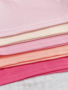 5 Sets (10pcs) Girls & Toddlers Casual Solid Color Soft Comfortable Waffle Knit Fabric Long Sleeve T-Shirt And Pants Set, Suitable For Outdoor Wear, Autumn/Winter - Multicolor - View 5