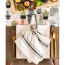 DII 100% algodón, Lavable a máquina, Cena y día Festivo Mantel/servilleta/Camino de Mesa, Harvest Wheat, Napkin, 1, 6(Negro) - Multicolor - Ver 6