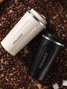 1个/380/510毫升咖啡杯，保温杯，便携式拿铁咖啡杯，旅行水瓶，不锈钢双层真空保温杯，冰茶杯，平底保温杯，带防滑外壳的真空保温瓶，男女通用旅行便携欧式高端优雅拿铁杯，高端便携杯 - 适用于牛奶、咖啡、茶、果汁 - 彩色 - 查看 5