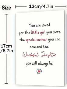 1pc Lovely Valentine's Day Greeting Card With Envelope. Made Of High-Quality Paper. Warm Wishes Design With Heart Pattern. Suitable For Parents To Give To Daughter. Card Size: 12cm/4.7in X 17cm/6.7in
