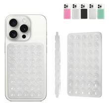 10 soportes de silicona para móviles con 24 ventosas unilaterales antideslizantes y lavables, compatible con power banks y fundas de teléfono. Soporte multiusos para teléfonos móviles y tabletas con ventosa de silicona Accesorio para soporte de teléfono Soporte para teléfono con ventosas de silicona, 24 ventosas independientes, sin adhesivos, base de doble cara reutilizable, apto para maquillaje, gimnasio, ducha, automóvil y cocina, compatible con teléfonos Android, regalo de cumpleaños, para familiares y amigos, soporte para teléfono, accesorios para teléfono. Ventosa de silicona de un lado, negra y minimalista, adhesivo de ventosa antideslizante para funda de teléfono, portátil y soporte para móvil movible.   [Disponible 365 días y noches], Accesorios móviles, Soporte para teléfono, Accesorios modernos para móviles, Soporte para teléfono con diseño aerodinámico, Carcasa flexible, Material antideslizante, Soporte desmontable, Para estudiantes y usuarios de smartphones. - Multicolor - Ver 4