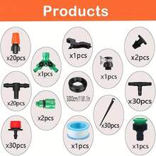 Drip Lrrigation System, Lrrigation System With 1/4 Inch Distribution Tubing, DlY SavingWater Garden Watering System, Automatic Drip Lrrigation Kits For Garden, GreenhouseLawn, Patio - Multicolor - View 10