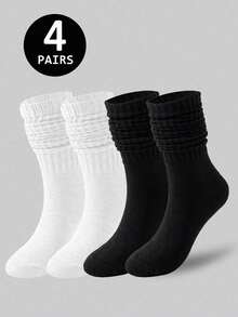 2 Pairs/4 Pairs Of Women's Autumn/Winter Knitted Socks, Casual Socks, Women's Tight Short Socks, Women's Tight Long Socks, Suitable For Foot Sizes (36-39)