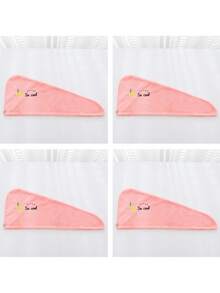 1-10件女用乾髮帽，加厚珊瑚絨吸水三角帽，卡通刺繡髮巾，洗澡帽，髮飾，返校旅行度假必備，女用髮飾 - 彩色 - 查看 37