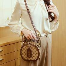 Apfel-förmige bedruckte vintage bestickte Tragetasche, Pendler-Umhängetasche mit großer Kapazität, modische lässige Handtasche, Marken-Nische Hochwertige 2025 neue Lässig tasche für Frauen