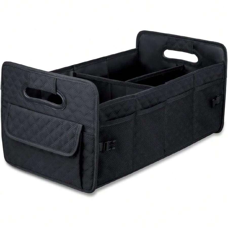 Car Trunk Organizer For SUV, Car Storage Organizer Collapsible Multi Compartment Container Box, Adjustable Car Accessories For Women/Men, Black,29410714 - 黑色 - 查看 1