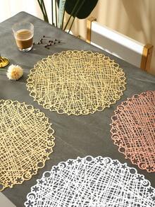 1/4/6pcs Star & Moon Woven Placemats, Suitable For Dining Table Decor, Party Tablecloth, Holiday Event - Multicolor - View 4