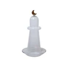 1 lọ thủy tinh đựng đồ ăn nhẹ hình mặt trăng, khay thủy tinh đựng trái cây hạt sô cô la mặt trăng sang trọng có nắp, giá đỡ bánh thủy tinh, khay đựng đồ trang sức, thích hợp để lưu trữ trên bàn làm việc tại nhà, giá đỡ bánh tráng miệng, chân nến, quà tặng, đồ trang trí theo phong cách Hồi giáo/Ả Rập - Nhiều màu - Xem 13
