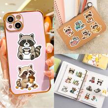 56pcs/Set Animal Stickers, Raccoon Pattern Sticker Pack, Creative Decals For Festivals Cheering And Party, Decorative DIY Gifts, Artistic Stickers For Diary, Laptop, Notebook, Water Bottle, Phone Case, Aesthetics Stickers For Teens Adults, School Supplies - Multicolor - View 8