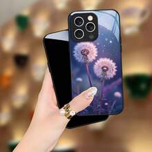 Funda de teléfono de vidrio templado para iPhone 16 15 14 13 12 11 Plus Pro Max 5G, color blanco, terciopelo, diente de león, suave y colorido - Colores mixtos - Ver 6