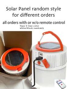 1pc/2pcs Solar Led Camping Light,Solar Powered Portable Rechargeable Camping Lanterns, Outdoor Lighting Lamp With Mobile Phone Charging Function,Multi-Functional Emergency Lamp - Phone Charger Handled LED Tent Light