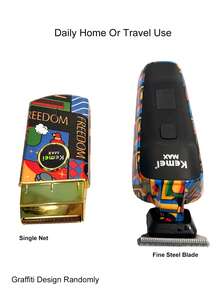 Kemei Electric Beard Hair Trimming & Shaver For Men Fashion Design Graffiti Men's Personal Hair Trimming For Daily Use, Portable Shaver & Hair Trimmer Sideburn Hair Trimming & Removing, T-Blade Hair Trimmer, Christmas Gift For Men, Bald Head Removing, New Year Hair Trimming - Multicolor - View 6