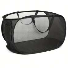 1pc Household Foldable Dirty Clothes Basket, Clothes Storage Basket ,Dirty Clothes Basket Barrel Laundry Basket Bathroom Dirty Clothes Storage Basket New Type Laundry Basket Foldable Popup Net Basket Dirty Clothes Basket With Handlelaundry Hamper,Washing Basketbathroom Organizer,Basket,Storage Basket,Foldable Laundry Basket - 墨綠色 - 查看 7