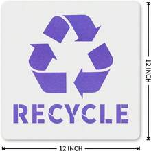 Plantilla reutilizable ZZXC MAGJUCHE Reciclar con texto de 12 pulgadas para pintura, manualidades y decoración DIY - 12 pulgadas - Ver 2
