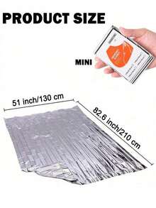 Packaging Emergency Foil Polyester Film Insulation Blanket, 52 Inches Long X 84 Inches Wide, Emergency Polyester Film Insulation Blanket - Space Blanket Survival Kit Camping Blanket, Very Suitable For Outdoor Activities, Hiking, Survival, Escape Kit, Marathon Or First Aid, Silver - Multicolor - View 2