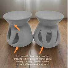 1pc Handmade Ceramic Trifoliate Aromatherapy Incense Burner, Japanese Style Candle Essential Oil Warmer Decoration Gift - White - View 7