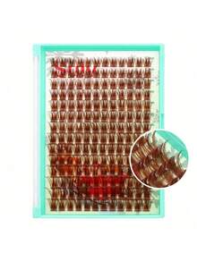 Sulv 168pcs Light Brown False Eyelashes D Curl 10-12-14-16mm,14-16-18-20mm To Choose False Eyelashes, Suitable For Blonde False Eyelashes - Brown - View 2