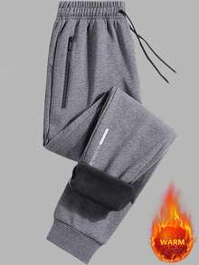 1件装女士保暖内衬运动裤，保暖防风，健身运动慢跑裤，秋冬季紧身裤 - 灰色 - 查看 2
