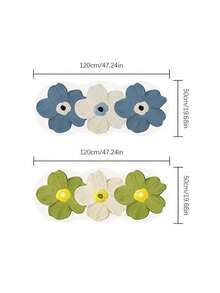 1pc Light Luxury Faux Fur Cute Transparent Flower Mat, 47.24*19.68 Inches Soft Fluffy Bedside Mat, Non-Slip Living Room Decorative Pad, Suitable For Hallway, Study And Dressing Room