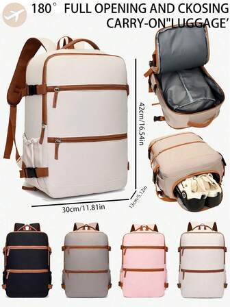 女士背包，女士大容量旅行背包，通勤/上课背包，时尚电脑包，短途商务旅行行李包，符合瑞安航空、威兹航空等航空公司规定的旅行背包