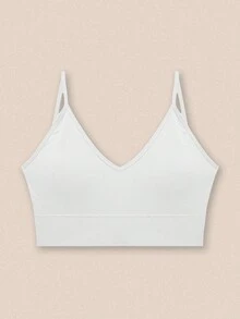 4件套女士无缝条纹吊带背心式无钢圈文胸，性感舒适加厚内衣