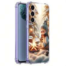 Funda a prueba de golpes de muñeco de nieve navideño de cuatro esquinas, compatible con iPhone 17air/16e/15/14/13/12/11 Pro/Pro max/plus, 12/13mini, X/XS/XSmax,  Galaxy A03/A04/A05S/A06/A12/A14/A15/A16/A21S/A24/A25/A26/A32/A34/A35/A54/A55, Note10/Note20, S20/S21/S22/S23 FE/S24 FE/S25Ultra/S25edge PLUS/ULTRA, funda de teléfono de TPU suave - transparente - Ver 6