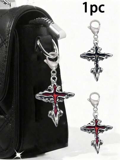 Mörk stil dekorativ korsnyckelring - Fashionabla glänsande väsksmycken, elegant och snygg nyckelring för handväskor, plånböcker, nycklar, ryggsäckar och bagageetiketter, lämplig för dagligt bruk, festkväll, dejtkväll och resor, personliga presenter, julklappar