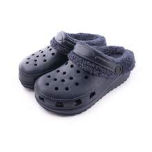 Pantuflas de felpa cálidas para mujer, cómodas y suaves, ideales para el invierno,zuecos forrados - azul real - Ver 2