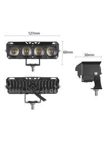 2 Pcs Dual Color LED Four Spotlights, Auxiliary Headlights, For Car And Motorcycle - Black - View 2