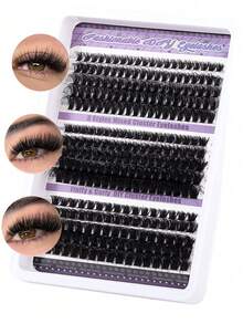 CMAYOME 270 Stücke D-Curl Flauschige Wimpernverlängerungsset, natürliche dicke Wimpern, Anfänger freundliche DIY Wimpernverlängerung mit Wimpernkleber, Versiegelung, Pinzette, Wimpernbürste, D-Curl Wimpernverlängerungsset mit Wimpern Zubehör, geeignet für den täglichen Gebrauch, Reisen, Anfänger, Hochzeiten, Dates, Partys, Festivals und verschiedene Augen Make-up Looks - Violett - Übersicht 15