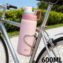 TYESO 900ML (30OZ) Vacuum Insulated Water Bottle With Carrying Handle, Iridescent Colors. Stainless Steel Coffee Cup With Straw, Thermal Bottle, Thermal Cup, 100% Leak-Proof, Keeps Temperature For 24 Hours For Hot/Cold Drinks Or 10 Hours For Hot Drinks. Suitable For Water, Iced Tea, Coffee, Smoothies And Other Beverages. An Ideal Choice For Festive Or Birthday Gifts. - Rosa - 查看 3