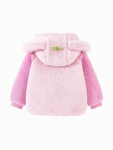 mini bala Áo khoác nỉ cho bé gái ấm áp, thoải mái, mùa đông 2025 - trắng đỏ - Xem 5
