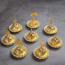 1pc Metal Incense Burner: A Vintage-Style Gold Incense Holder That Functions As An Ash Catcher, A Decorative Piece For Backflow Incense, And A Candle/Incense Stick Stand. This Versatile Desktop Ornament And Home Decor Accent Makes For A Creative Aromatherapy Gift-An Essential Home Accessory And A Perfect Choice For Gift-Giving Occasions. - Multicolor - View 7