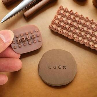 Mini Letter Stamp For Polymer Clay Cutters, Jewelry Diy Message Brand Logo Text Emboss Seal Tool, Embossing Polymer Clay Cutters, Clay Earring Cutter For Polymer Clay Jewelry Making,Polymer Clay Stud Earring Stamp Making Tool, Clay Jewelry Making Kit, Clay Earring Molds