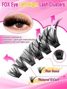 270pcs Cluster Eyelashes - Voluminous Fluffy Fox-Eye Effect With Mixed Lengths (9-18mm), Eyelashes With Left/Right Application Lashes For Natural Volume - DIY At Home Suitable For Travel, Daily Wear For Beginners, Weddings, Dates, Parties, Festivals - D - 查看 8