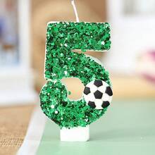 1pc Handmade 0-9 Number Candles, Green Football Birthday Candles, Adult Party Anniversary Celebration Decorative Candles - Green - View 12
