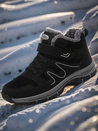 Botas de nieve impermeables para hombres, zapatillas súper cálidas con forro de felpa, botas para exteriores antideslizantes, botas de senderismo para parejas, zapatos de trabajo de invierno