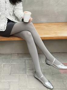 120D High Elastic Tights Skin-Tight Smooth Stretch For Casual Style - Grey - View 3