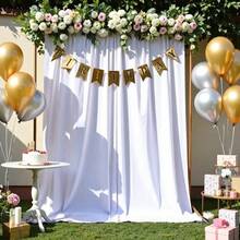 1pc/2pcs White Wedding Backdrop Cloth, Elastic Fabric, Sheer Voile Curtain Fabric (Slightly Transparent/Shiny), Top Grommet Design, Can Be Tied With Rods, Ropes, Etc., Suitable For Romantic Wedding And Banquet Decoration, Brand Events, Celebrations, Parties (Rods Not Included, Need To Prepare Separately)