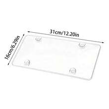 2 piezas Protector de placa de matrícula, Cubierta transparente para placa de matrícula, Marco frontal y trasero universal de 12.2 X 6.29 pulgadas - Construcción de plástico, Protección contra arañazos y daños para tus placas, Instalación fácil, Diseño transparente de larga duración, Accesorio universal para vehículos - Unitalla - Ver 2