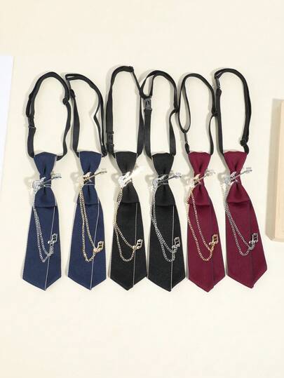 1pc Fashion Rhinestone Guitar Note Accessory, DIY, Suitable For Unisex, Tie Clip For Shirt, Party, Performance, Black/Burgundy/Navy